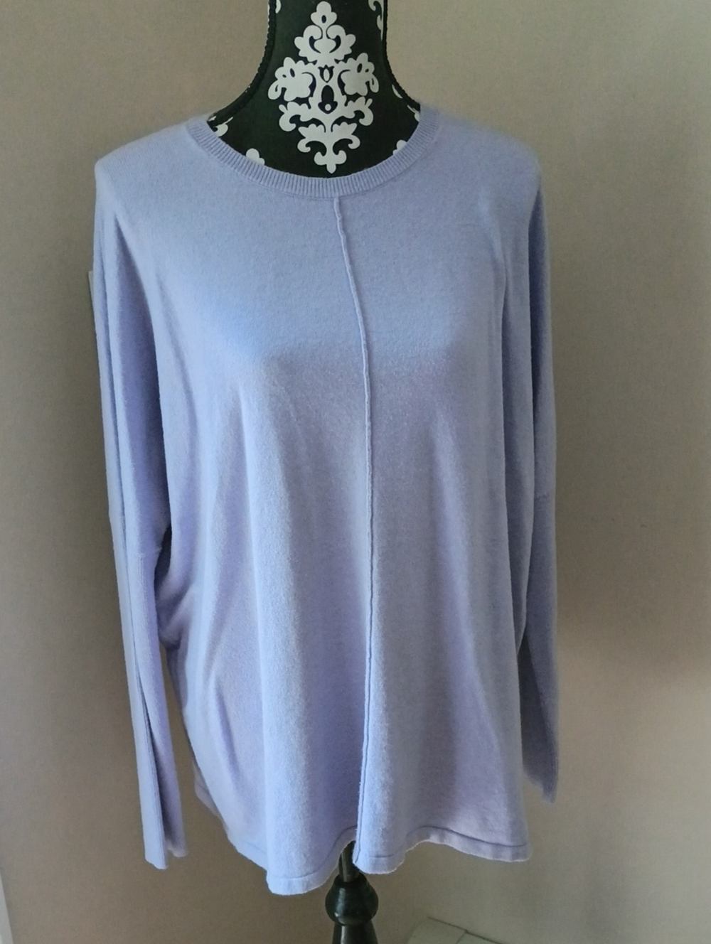 J. Jill Women's Lavender Long-Sleeve Crewneck Lightweight Sweater
